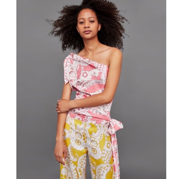 Zara asymmetric one shoulder top Clearance